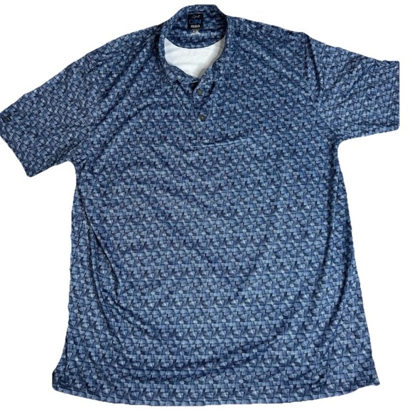 Greg Norman Collection Other - Greg Norman Mens XL Golf Polo Shirt Blue Micro Paisley Performance Dry Fit (311)